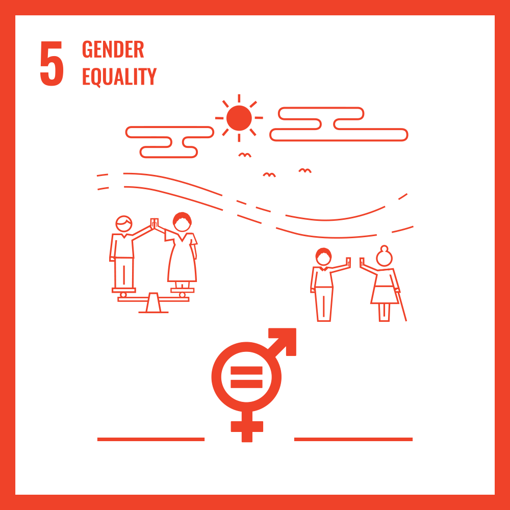 This is a PDF document titled "GENDER EQUALITY: WHY IT MATTERS". The document explains that the goal of SDG 5 is to achieve gender equality and empower all women and girls