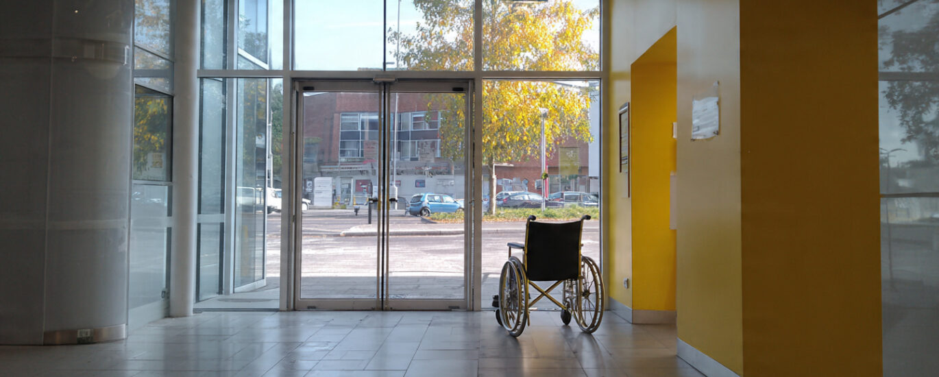 Wheelchair accessible hospital entrance